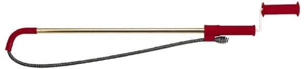 Ridgid - 1/2 Inch Cable Diameter, Compression Wrapped Inner Core, Closet and Drain Auger - Bulb Cable Head Style - Exact Tool & Supply