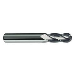 1/2" Dia. - 3 OAL - 30 Helix Bright CBD Ball Nose EM - 4 FL - Exact Tool & Supply