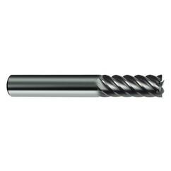 1/4" Dia. - 2-1/2" OAL - 45° Helix Bright Carbide End Mill - 6 FL - Exact Tool & Supply