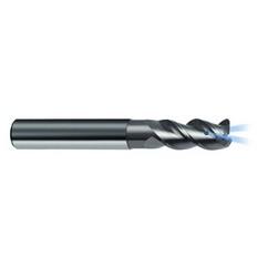 12mm Dia. - 83mm OAL - 45° Helix Bright Carbide End Mill - 3 FL - Exact Tool & Supply