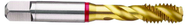 1-1/2-6 2B 6-Flute PM Cobalt Red Ring Semi-Bottoming 40 degree Spiral Flute Tap-TiN - Exact Tool & Supply