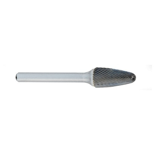 SF-1 -1/4 × 5/8 LOC × 1/4 Shank × 2 OAL Round Nose Tree Carbide Medium Right Hand Spiral Burr - Exact Tool & Supply