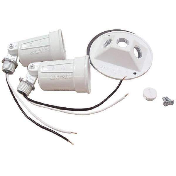 Hubbell-Raco - Weatherproof Box Covers Cover Shape: Round Number of Holes in Outlet: 3 - Exact Tool & Supply