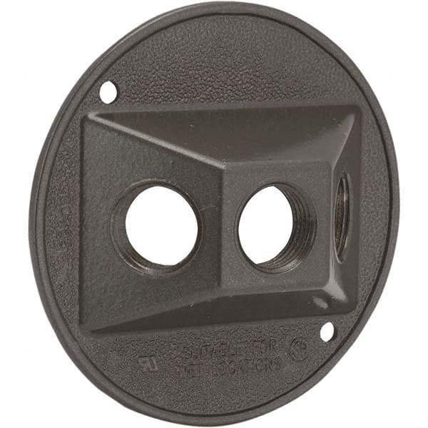 Hubbell-Raco - Weatherproof Box Covers Cover Shape: Round Number of Holes in Outlet: 3 - Exact Tool & Supply