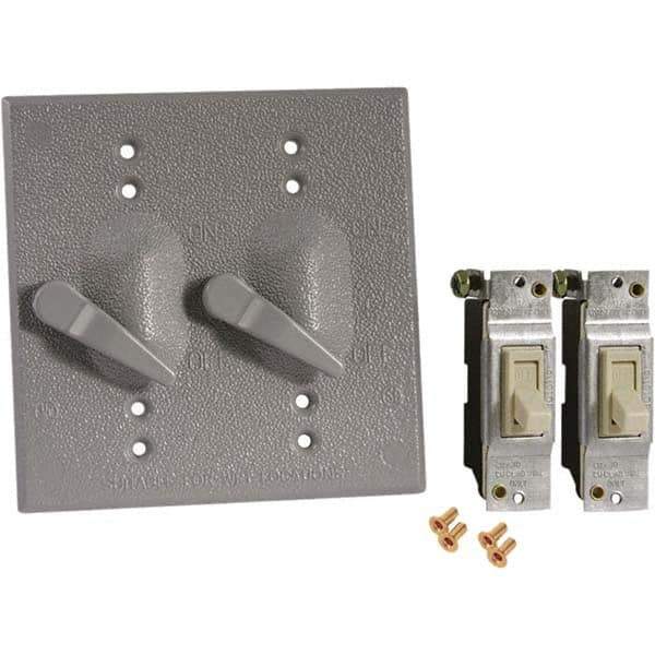 Hubbell-Raco - Weatherproof Box Covers Cover Shape: Rectangle Number of Holes in Outlet: 2 - Exact Tool & Supply