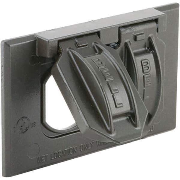 Hubbell-Raco - Weatherproof Box Covers Cover Shape: Rectangle Number of Holes in Outlet: 2 - Exact Tool & Supply