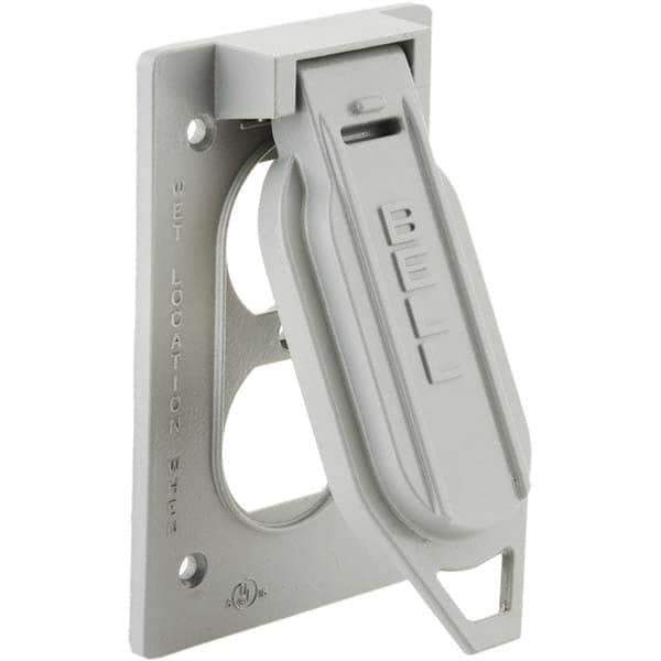 Hubbell-Raco - Weatherproof Box Covers Cover Shape: Rectangle Number of Holes in Outlet: 2 - Exact Tool & Supply