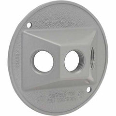 Hubbell-Raco - Weatherproof Box Covers Cover Shape: Round Number of Holes in Outlet: 3 - Exact Tool & Supply