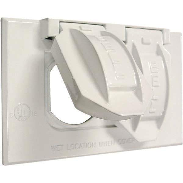 Hubbell-Raco - Weatherproof Box Covers Cover Shape: Rectangle Number of Holes in Outlet: 2 - Exact Tool & Supply