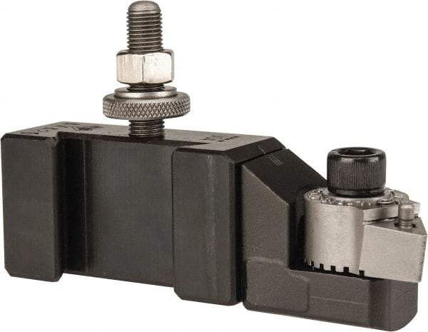 Aloris - Series AXA, #20 Turning Tool Post Holder for Carbide Triangular Inserts - 12" & Under Lathe Swing, 1-1/2" OAH, 1-1/8" Centerline Height - Exact Tool & Supply