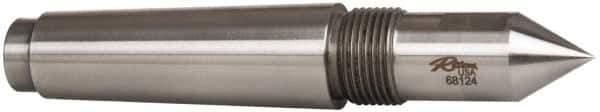 Riten - 1" Head Diam, Steel Long Point Solid Dead Center - 4MT Morse Taper, 1" Point Diam, 2-1/4" Point Length - Exact Tool & Supply