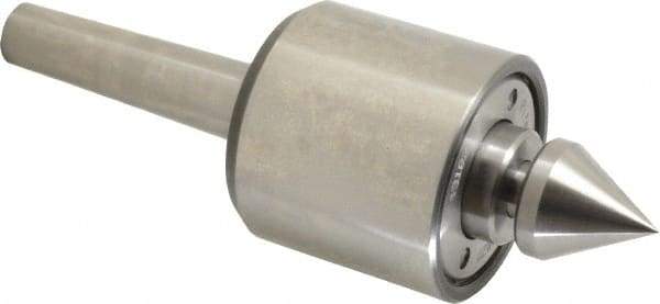Riten - MT2 Taper Shank, 2-1/8" Head Diam Live Center - 5,000 Max RPM, 2" Head Length, 1" Point Diam, 1/4" Point Len, 100 Lb Max Workpc, 2" OAL, Male Point - Exact Tool & Supply