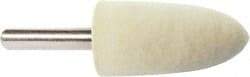 Value Collection - 3/4" Diam, 1/4" Shank Diam, Bullet Shaped Mounted Bob - Medium Density, 1-1/2" Head Length, 2" Shank Length, Wool Felt - Exact Tool & Supply