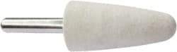 Value Collection - 3/4" Diam, 1/4" Shank Diam, Conical Shaped Mounted Bob - Medium Density, 1-1/2" Head Length, 2" Shank Length, Wool Felt - Exact Tool & Supply