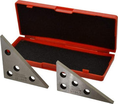 SPI - 30 to 90°, 4-1/4 Inch Long, Steel, Angle Block Set - 1/4 Inch Thick, 10 Minutes Accuracy, Includes 2 Angle Plates, 2 Pieces - Exact Tool & Supply