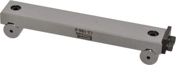 SPI - 6 Inch Long x 1 Inch Wide x 0.0002 Inch Center to Center Accuracy, 0.0004 Inch Parallelism, 5 Inch Between Rolls, Sine Bar - Steel, Includes Back Plate - Exact Tool & Supply
