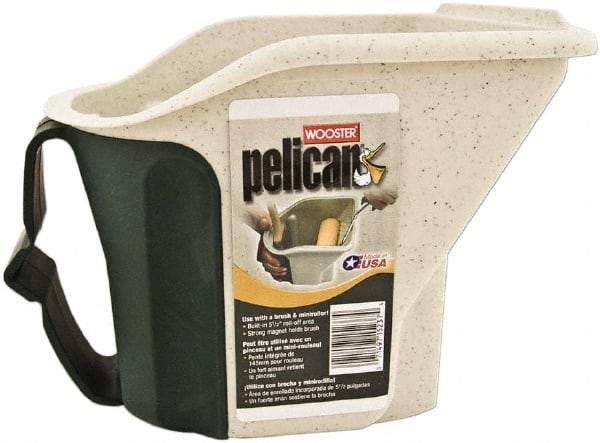 Wooster Brush - 1 Qt, 6-1/2" High, Polypropylene Square Off White Single Pail with Pour Spout - Handle Included, 8-1/2" Top Length x 7" Top Width - Exact Tool & Supply