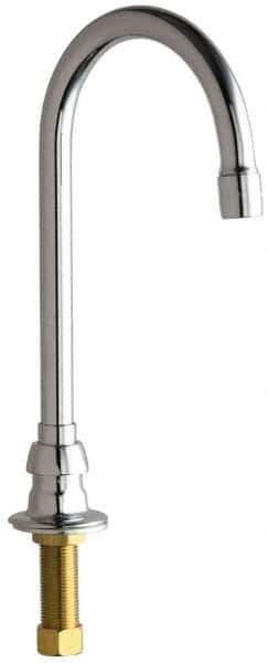 Chicago Faucets - Deck Mounted Bathroom Faucet - Single Supply For Tempered Water, No Drain, Gooseneck Spout - Exact Tool & Supply