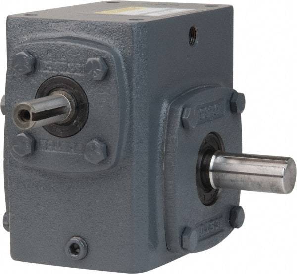 Boston Gear - 1-3/4 Centerline Distance, 50:1, 35 RPM Output, 0.44 Input Horsepower, 573 Lbs. Max Torque, Speed Reducer - Part No. 718-50-J, 5/8" Shaft Diam, Single Shaft Right, 3.81" High - Exact Tool & Supply