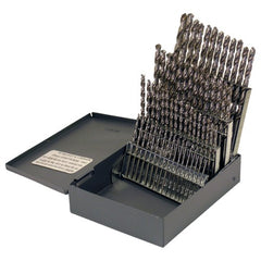#1-#60 RHS / RHC HSS 118 Degree Radial Point General Purpose Jobber Length Drill Set - Bright - Exact Tool & Supply