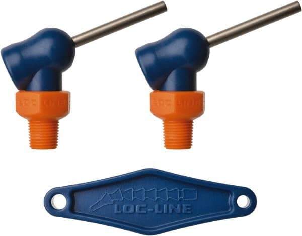 Loc-Line - 1/8" Hose Inside Diam x 1/16" Nozzle Diam, High-Pressure Coolant Hose Nozzle - NPT, for Use with Loc-Line Modular Hose System, 2 Pieces - Exact Tool & Supply