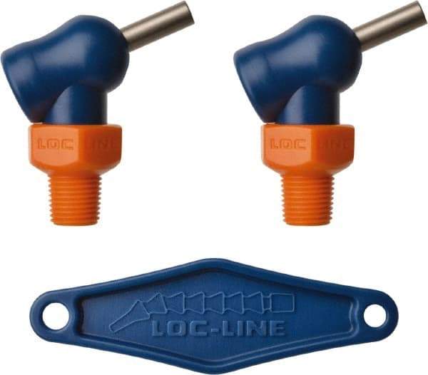 Loc-Line - 1/8" Hose Inside Diam x 5/32" Nozzle Diam, High-Pressure Coolant Hose Nozzle - NPT, for Use with Loc-Line Modular Hose System, 2 Pieces - Exact Tool & Supply