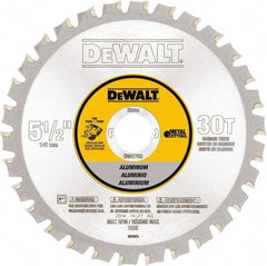DeWALT - 5-1/2" Diam, 25/32" Arbor Hole Diam, 30 Tooth Wet & Dry Cut Saw Blade - Steel, Crosscutting Action, Standard Round Arbor - Exact Tool & Supply