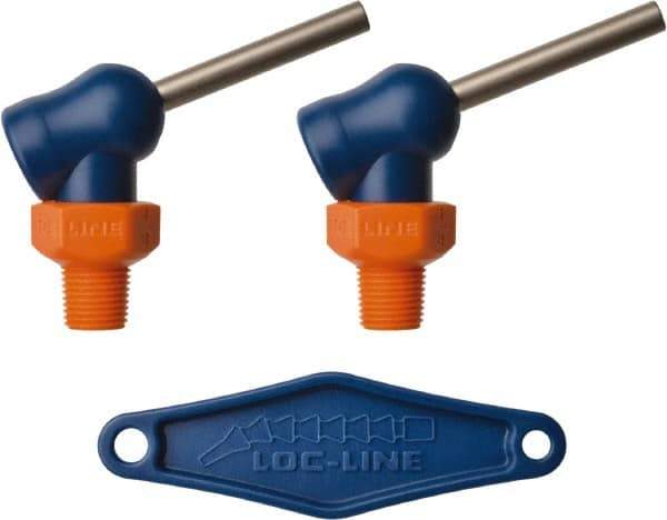 Loc-Line - 1/8" Hose Inside Diam x 5/32" Nozzle Diam, High-Pressure Coolant Hose Nozzle - NPT, for Use with Loc-Line Modular Hose System, 2 Pieces - Exact Tool & Supply