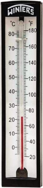 Winters - 20 to 180°F, Industrial Thermometer with Standard Thermowell - 2 Inch Immersion Length, 1-7/8 Inch Stem Length, 6 Inch Long, 1/2 Inch Thread - Exact Tool & Supply