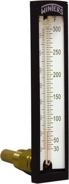 Winters - 30 to 300°F, Industrial Thermometer with Standard Thermowell - 2 Inch Immersion Length, 1-7/8 Inch Stem Length, 6 Inch Long, 1/2 Inch Thread - Exact Tool & Supply