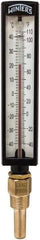 Winters - -40 to 110°F, Industrial Thermometer with Standard Thermowell - 2 Inch Immersion Length, 1.825 Inch Stem Length, 10 Inch Long, 1/2 Inch Thread - Exact Tool & Supply