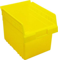 Quantum Storage - 11-5/8" Deep, Yellow Polypropylene Hopper Shelf Bin - 8" High x 8-3/8" Wide x 11-5/8" Long - Exact Tool & Supply