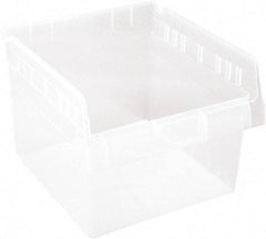 Quantum Storage - 11-5/8" Deep, Clear Polypropylene Hopper Shelf Bin - 8" High x 11-1/8" Wide x 11-5/8" Long - Exact Tool & Supply