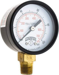 Winters - 2" Dial, 1/4 Thread, 0-100 Scale Range, Pressure Gauge - Lower Connection Mount, Accurate to 3-2-3% of Scale - Exact Tool & Supply