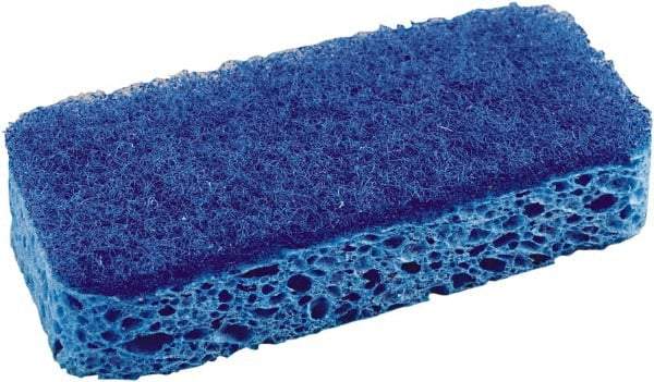 SOS - 4-1/2" Long x 2-1/2" Wide x 0.09" Thick Scouring Sponge - Heavy-Duty, Dark Blue/Light Blue - Exact Tool & Supply