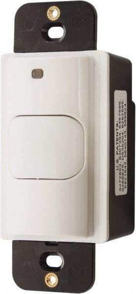 Hubbell Wiring Device-Kellems - 400 Square Ft. Coverage, Infrared Motion Sensor Wall Switch - 800 at 120 V Incandescent, 1,000 at 120 V and 1,800 at 277 V Fluorescent, 120 to 277 VAC, White - Exact Tool & Supply