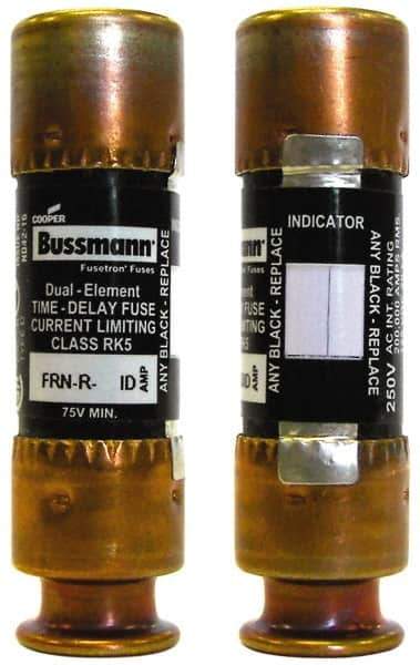 Cooper Bussmann - 125 VDC, 250 VAC, 17.5 Amp, Time Delay General Purpose Fuse - Fuse Holder Mount, 50.8mm OAL, 20 at DC, 200 (RMS) kA Rating, 14.3mm Diam - Exact Tool & Supply