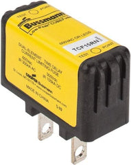 Cooper Bussmann - 300 VDC & 600 VAC, 15 Amp, Time Delay General Purpose Fuse - Plug-in Mount, 47.75mm OAL, 100 at DC, 200 (CSA RMS), 300 (UL RMS) kA Rating - Exact Tool & Supply
