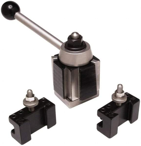 Aloris - Series CA Tool Post Holder & Set for 14 to 20" Lathe Swing - 3 Piece, Includes Style 1 Turning/Facing Holder, Style 2 Boring/Turning/Facing Holder, Tool Post, T-Nut - Exact Tool & Supply