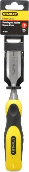 Stanley - 9" OAL x 1" Blade Width Wood Chisel - 1" Tip, Polypropylene Handle - Exact Tool & Supply
