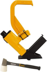 Stanley Bostitch - 1/2" Crown, 16 Gauge, 92 Staple Capacity Power Stapler - 1/4" Inlet, 70 to 90 psi Air Pressure, Includes Graphite Mallet & Pre-Finished Flooring Adapter Foot - Exact Tool & Supply