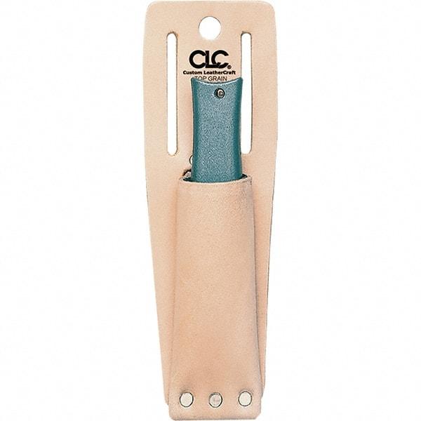 CLC - Knife Holster with 1 Pocket - Leather, Natural (Color), 2" Wide x 6" High x 1-1/4" Deep - Exact Tool & Supply