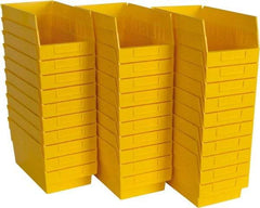 Quantum Storage - 50 Lb. Load Capacity, 11-5/8" Deep, Yellow Polypropylene Hopper Shelf Bin - 6" High x 6-5/8" Wide x 11-5/8" Long - Exact Tool & Supply