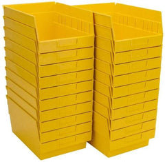 Quantum Storage - 50 Lb. Load Capacity, 11-5/8" Deep, Yellow Polypropylene Hopper Shelf Bin - 6" High x 8-3/8" Wide x 11-5/8" Long - Exact Tool & Supply