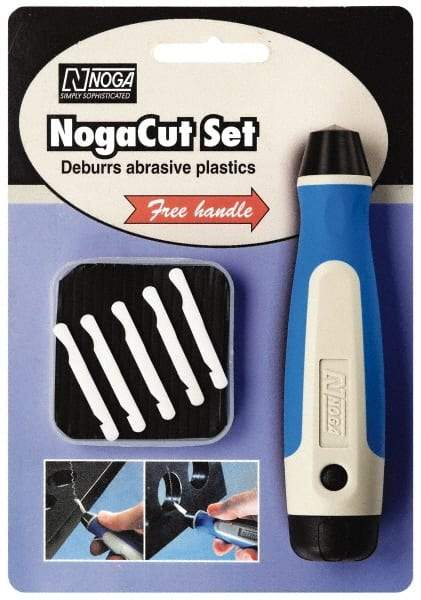 Noga - 11 Piece Ceramic Blade Hand Deburring Tool Set - CR6000, CR6100 Blades, For Parting Line Flash, Straight Edge, Surface Scraping - Exact Tool & Supply