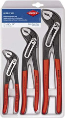 Knipex - 3 Piece Pipe Wrench & Water Pump Plier Set - Comes in Plastic Deep-Drawn Packaging - Exact Tool & Supply