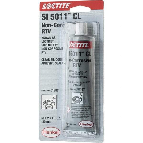 Loctite - 80 mL Tube Clear Silicone Sealant - NC RTV SIL-CL 80ML LOCTITE SUPERFLX RTV - Exact Tool & Supply