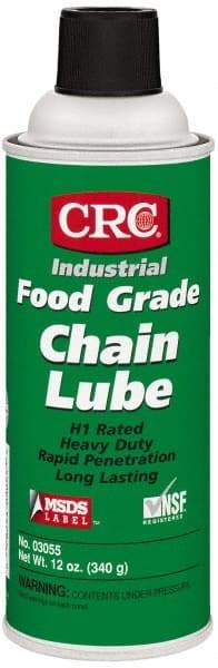 CRC - 16 oz Aerosol High Temperature Chain & Cable Lubricant - White, 8 to 325°F, Food Grade - Exact Tool & Supply