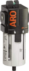 ARO/Ingersoll-Rand - 1/2" Port Coalescing Filter - Polycarbonate Bowl, Manual Drain, 150 Max psi, 0.3 Micron Rating, 2.756" Long x 2.874" Wide x 7.717" High - Exact Tool & Supply