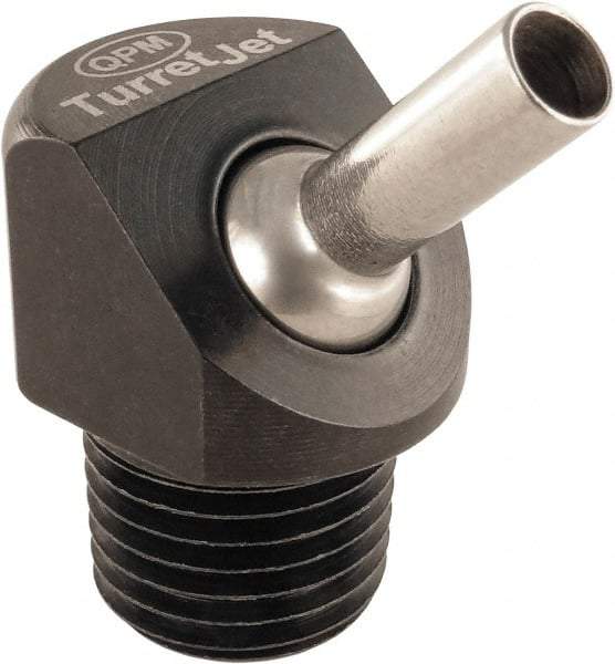 QPM Products - 5/16" Hose Inside Diam, Coolant Hose Nozzle - NPT, for Use with CNC Lathes - Exact Tool & Supply